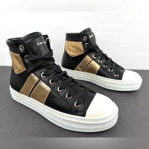 AMIRI Sunset High Top Women Leather Ace Fashion Logo Sneakers Size EU 36